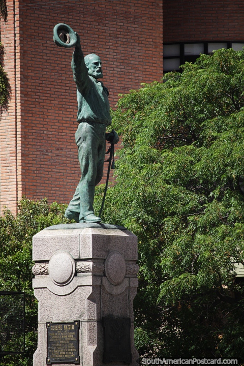 Giuseppe Mazzini (1805-1872), Italian patriot, monument in Bahia Blanca. (480x720px). Argentina, South America.