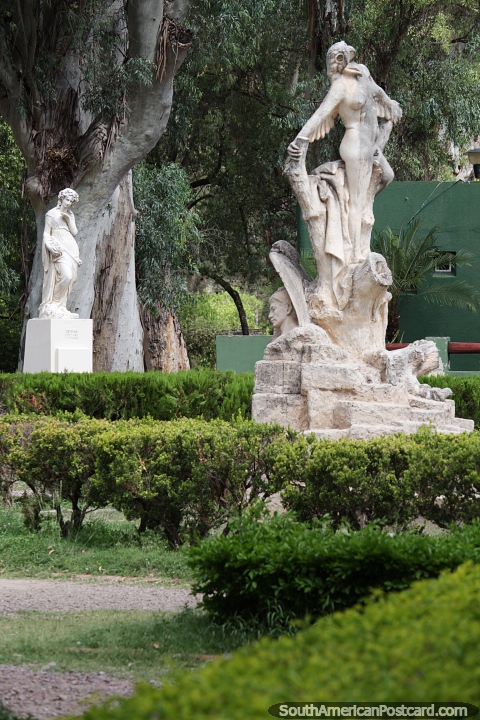 Green park with ceramic sculptures and figures in Santiago del Estero. (480x720px). Argentina, South America.
