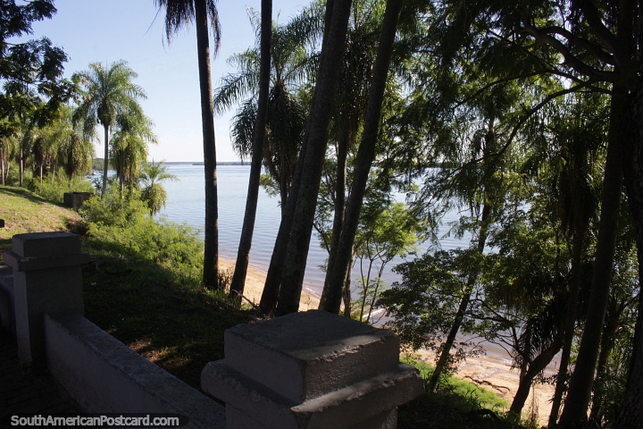 Sunny and shady riverbanks of the Parana River in Ituzaingo. (720x480px). Argentina, South America.