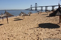 Arazaty Beach and the bridge to Resistencia from Corrientes.