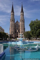 Sao Joao Batista Cathedral (1928) at Plaza Getulio Vargas in Santa Cruz do Sul, towers 83m.