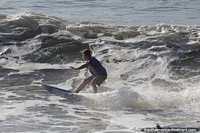 Challenging waves for surfing at Jose Menino Beach in Santos.