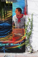 Colombia Photo - Street art featuring a male dancer in Santa Marta.