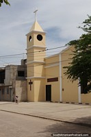 Yellow church and tower in Bosconia.