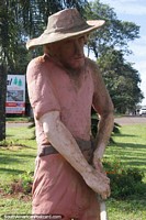 Homage to the first peasants of Hohenau, monument of a laborer.